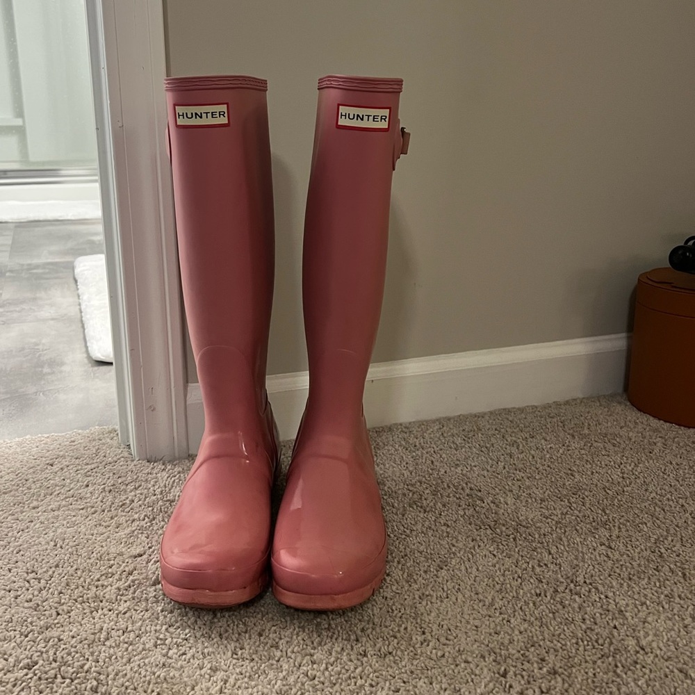 Pink hunter boots